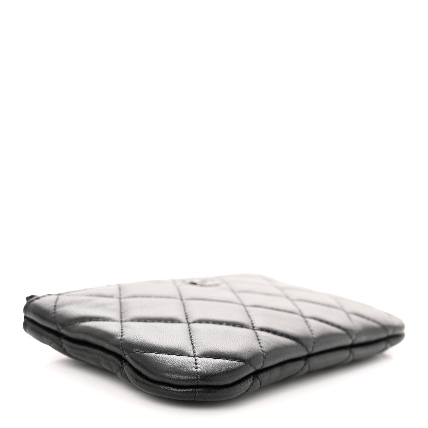 Chanel Pearly Lambskin Quilted Small Cosmetic Case So Black 4 of 7