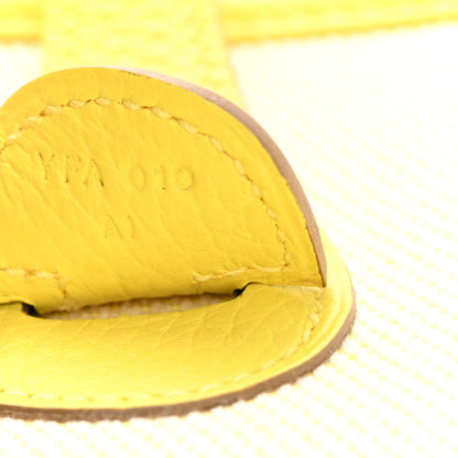 Hermes Toile H Taurillon Clemence Evelyne III PM Ecru Citron Lime 7 of 11