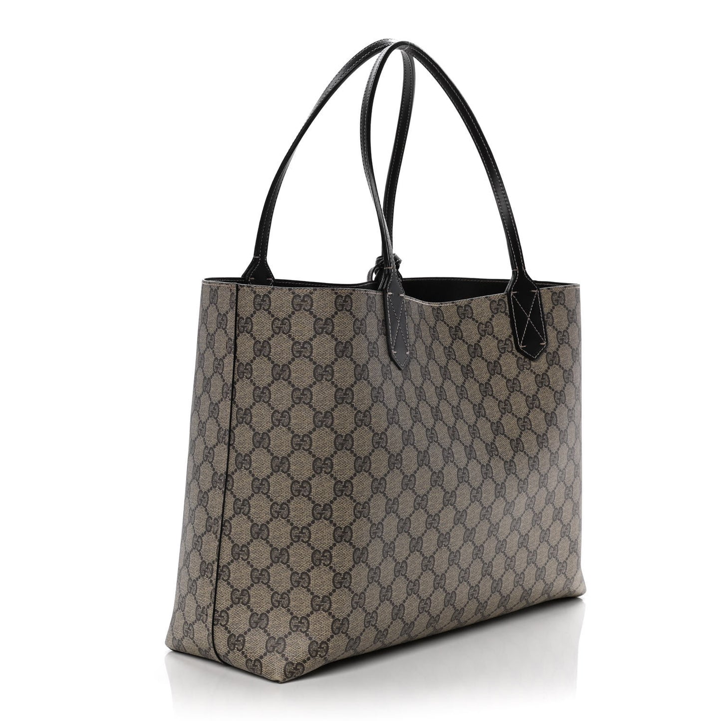Calfskin GG Supreme Monogram Medium Reversible Tote Dark Brown