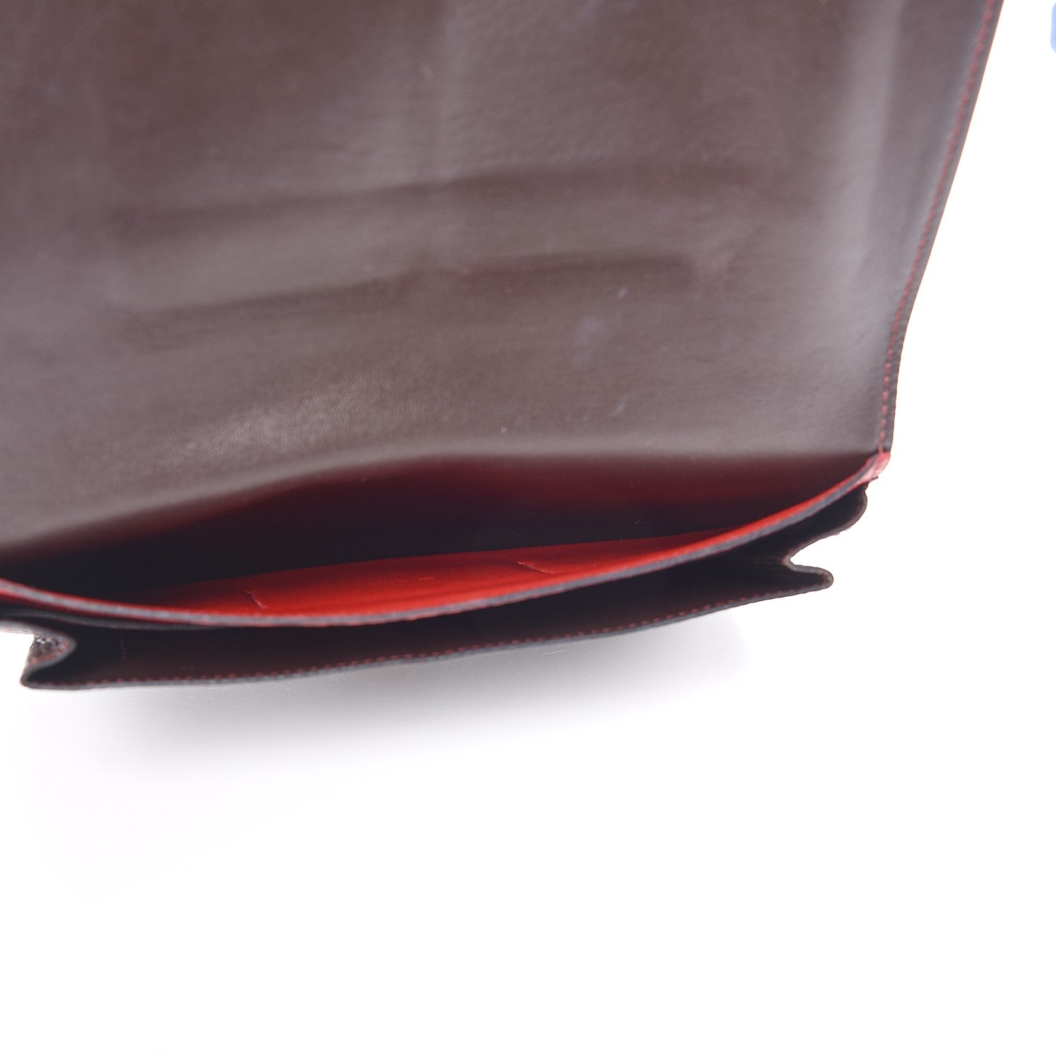 Hermes Togo Dogon Duo Wallet Chocolate Rouge Garance 6 of 14