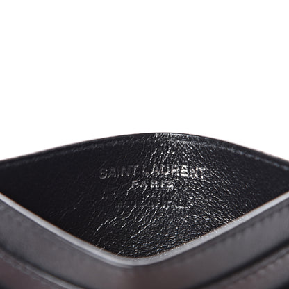 Saint Laurent Elaphe Striped Card Case Black 5 of 7
