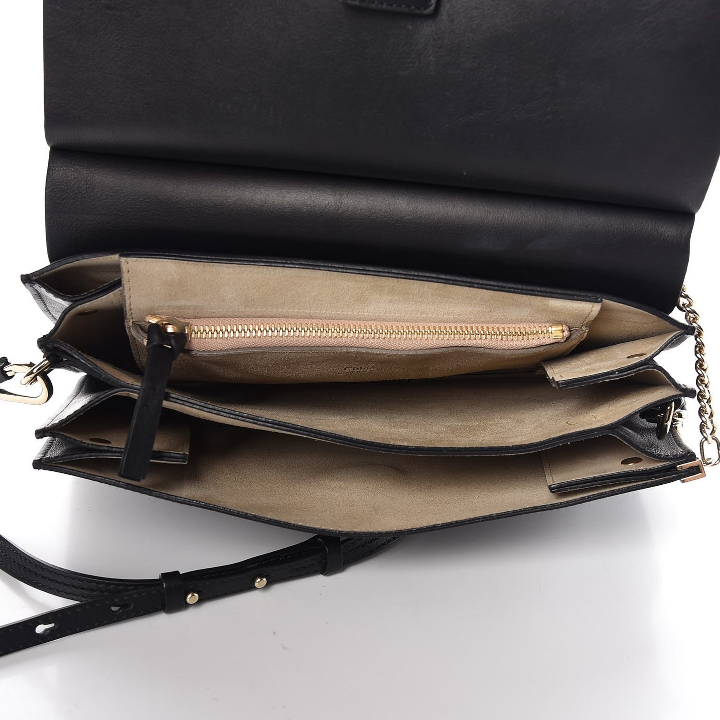 Suede Calfskin Medium Faye Shoulder Bag Black
