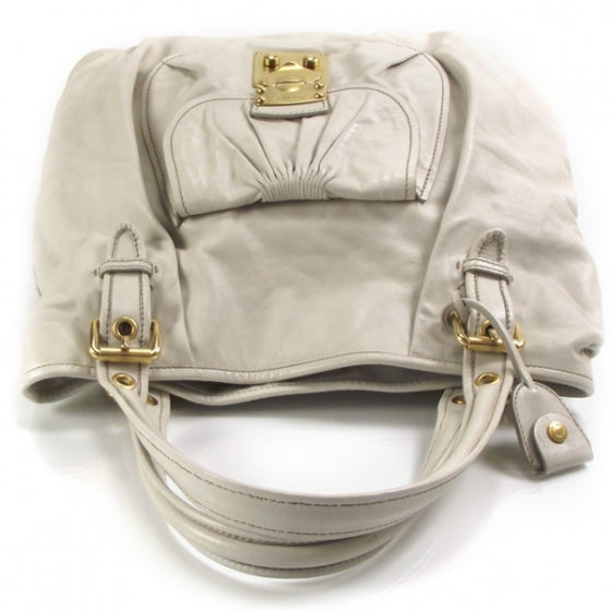 Miu Miu Vitello Lux Leather Large Bag Ivory 6 of 12