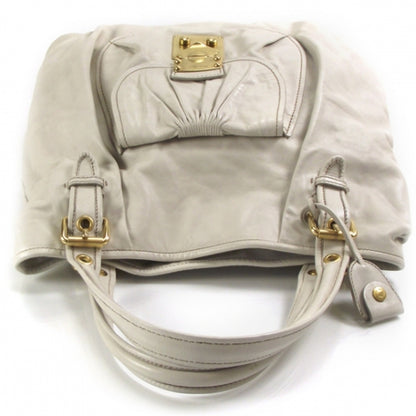 Miu Miu Vitello Lux Leather Large Bag Ivory 6 of 12
