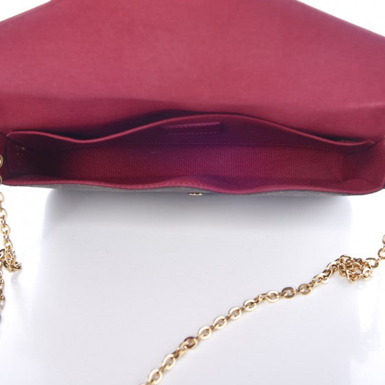 Louis Vuitton Monogram Pochette Felicie Chain Wallet Fuchsia 5 of 11