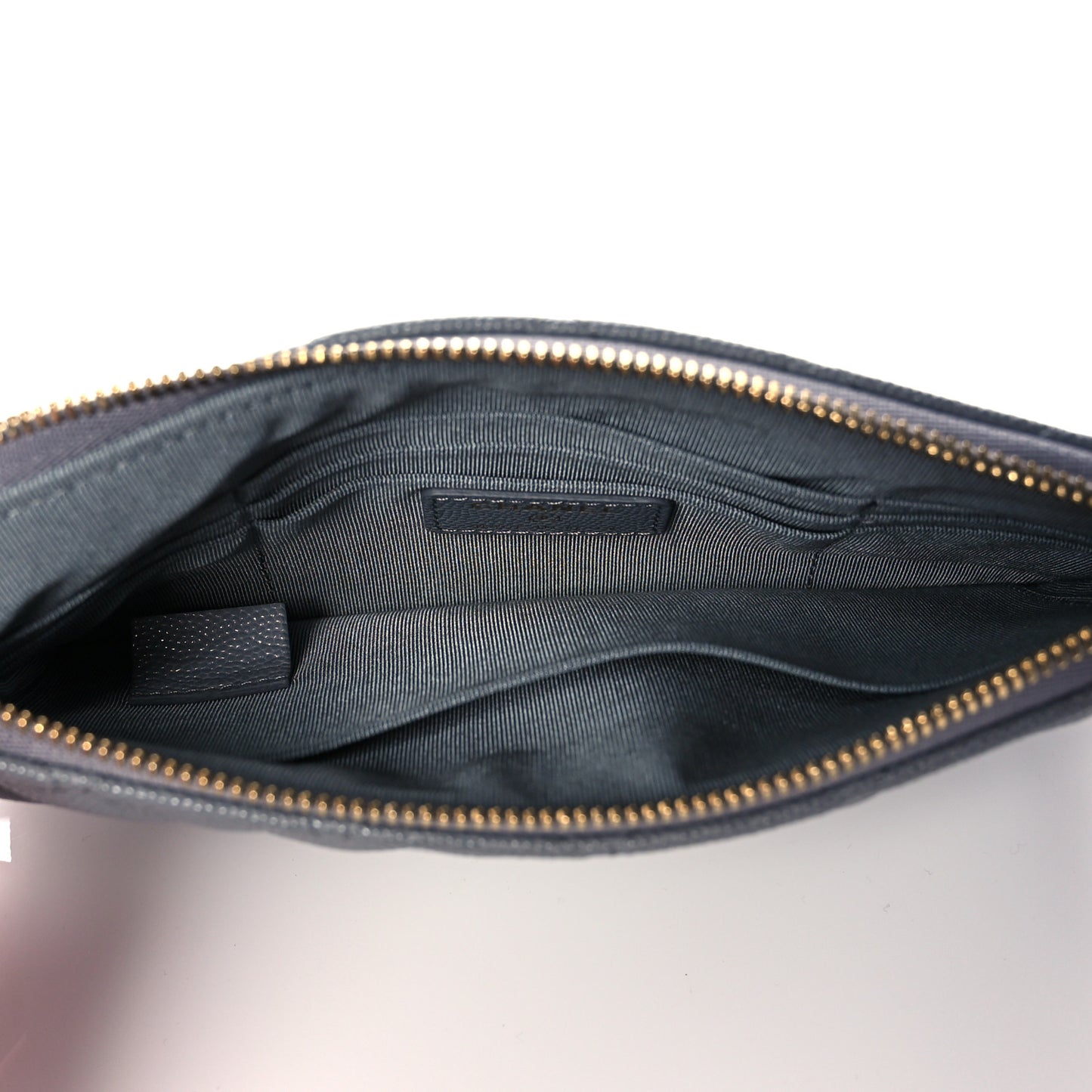 Caviar Quilted Cosmetic Case Grey