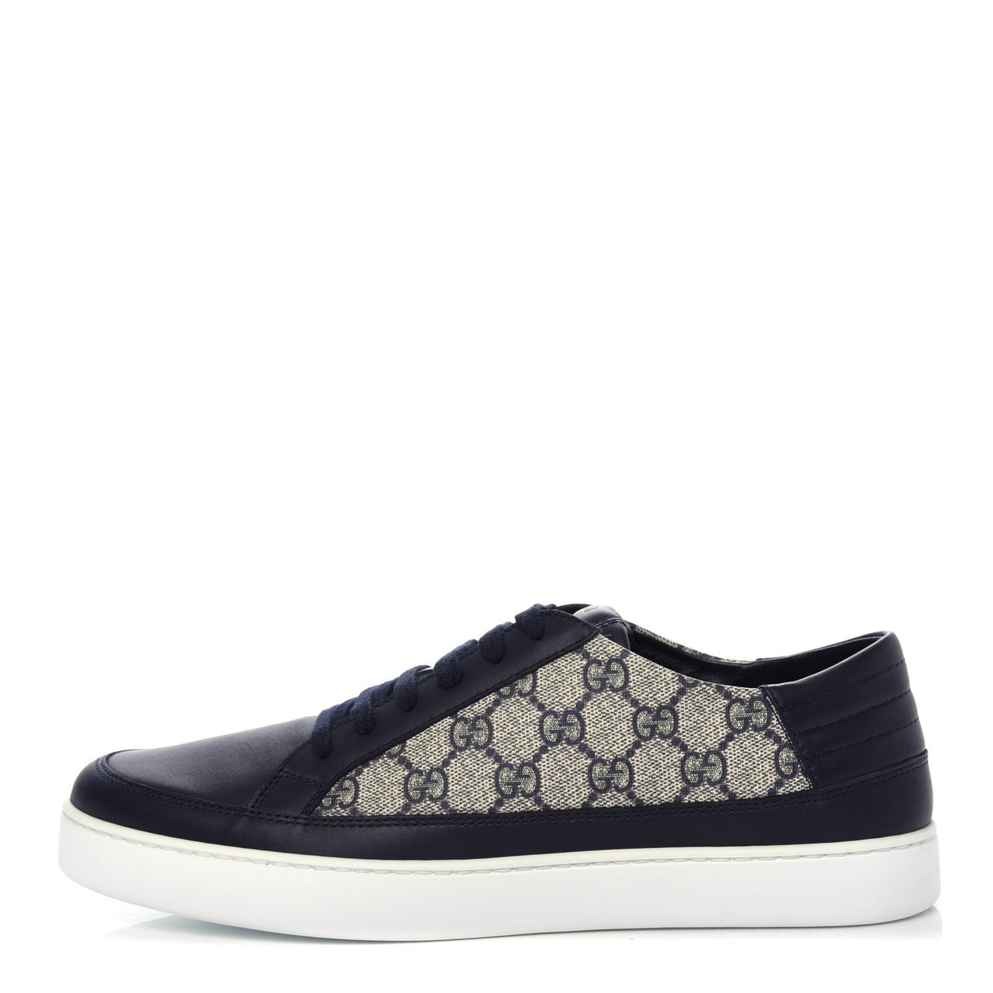 GG Supreme Monogram Calfskin Mens Low Top Sneakers 9 Blue Beige