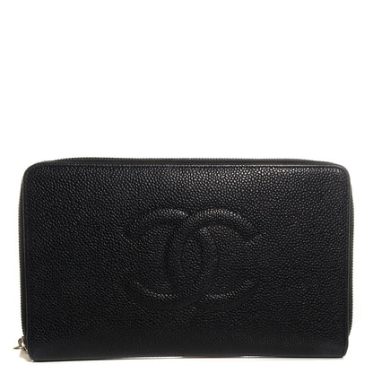 Chanel Caviar CC Timeless Large Zip Around Wallet Black 1 of 9
