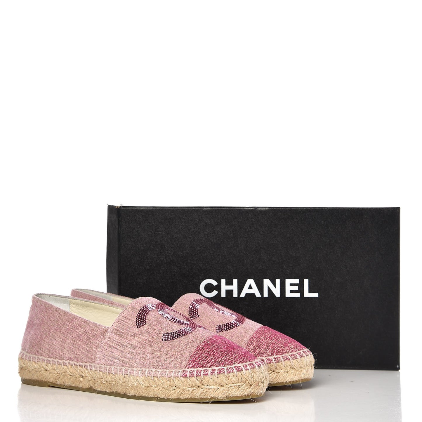 Toile Sequin CC Espadrilles 39 Pink Dark Pink