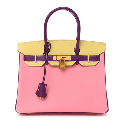 Hermes Epsom Horseshoe Birkin 30 Rose Confetti Jaune Poussin Anemone 1 of 10