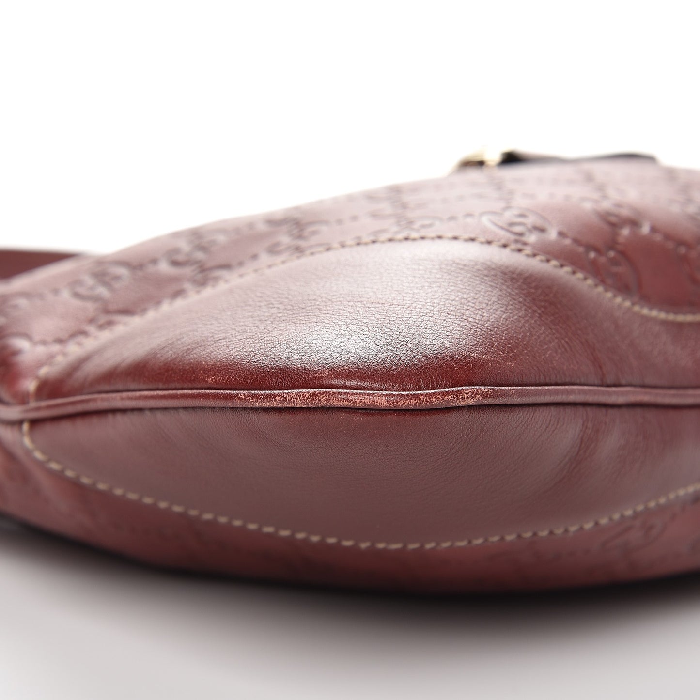 Guccissima Medium Jackie O Bouvier Hobo Dark Red