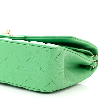 Chanel Caviar Quilted Medium Double Flap Green 10 of 10