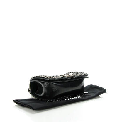 Chanel Glazed Calfskin Small Boy Chained Flap Black 4 of 7