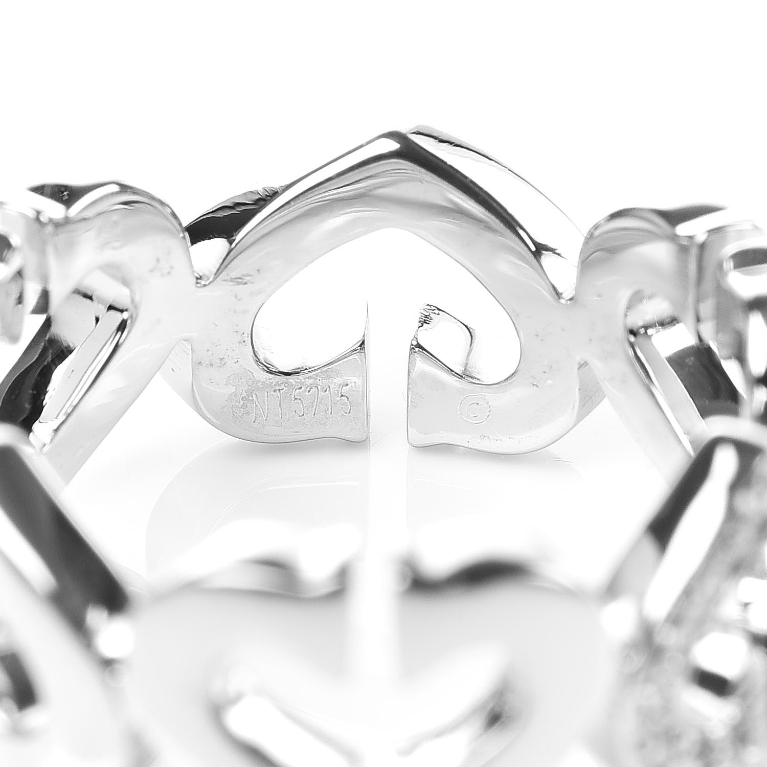 Cartier 18K White Gold Diamond Hearts and Symbols Ring 49 4.75 5 of 5