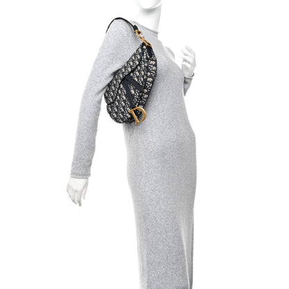 Christian Dior Oblique Saddle Bag Blue 2 of 11