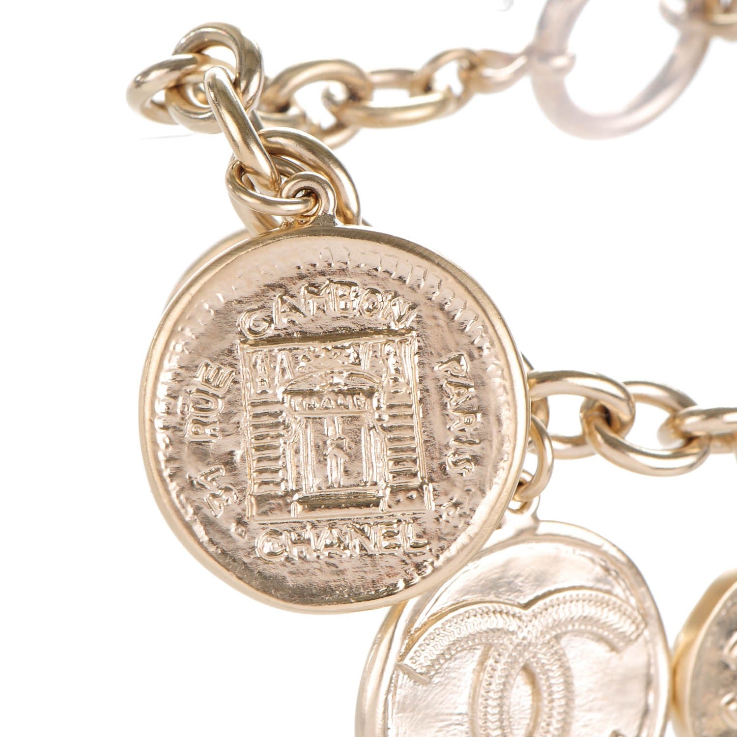 Chanel CC Medallion Charm Bracelet Gold 3 of 8