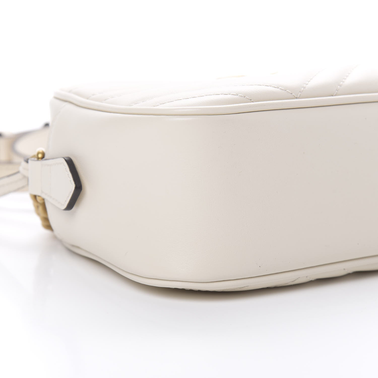 Gucci Calfskin Matelasse Small GG Marmont Chain Shoulder Bag White 9 of 12