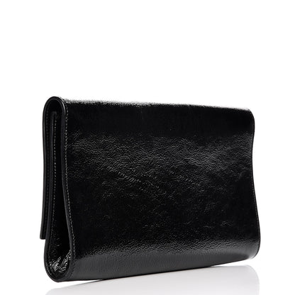Saint Laurent Textured Patent Monogram Large Belle De Jour Clutch Black 3 of 6