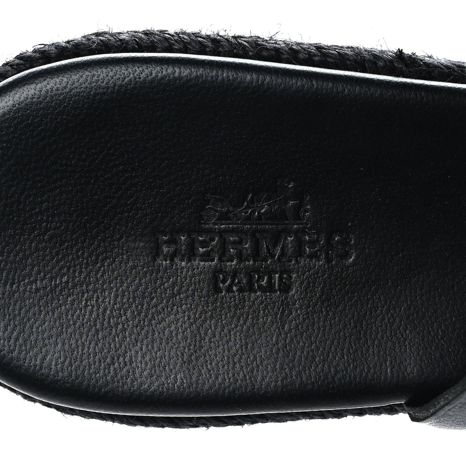 Hermes Nappa Ithea Espadrille Wedge Sandals 39 Black 7 of 8