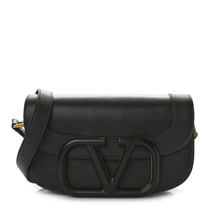 Valentino Garavani Calfskin Monochrome Medium Supervee Crossbody Bag Black 1 of 11
