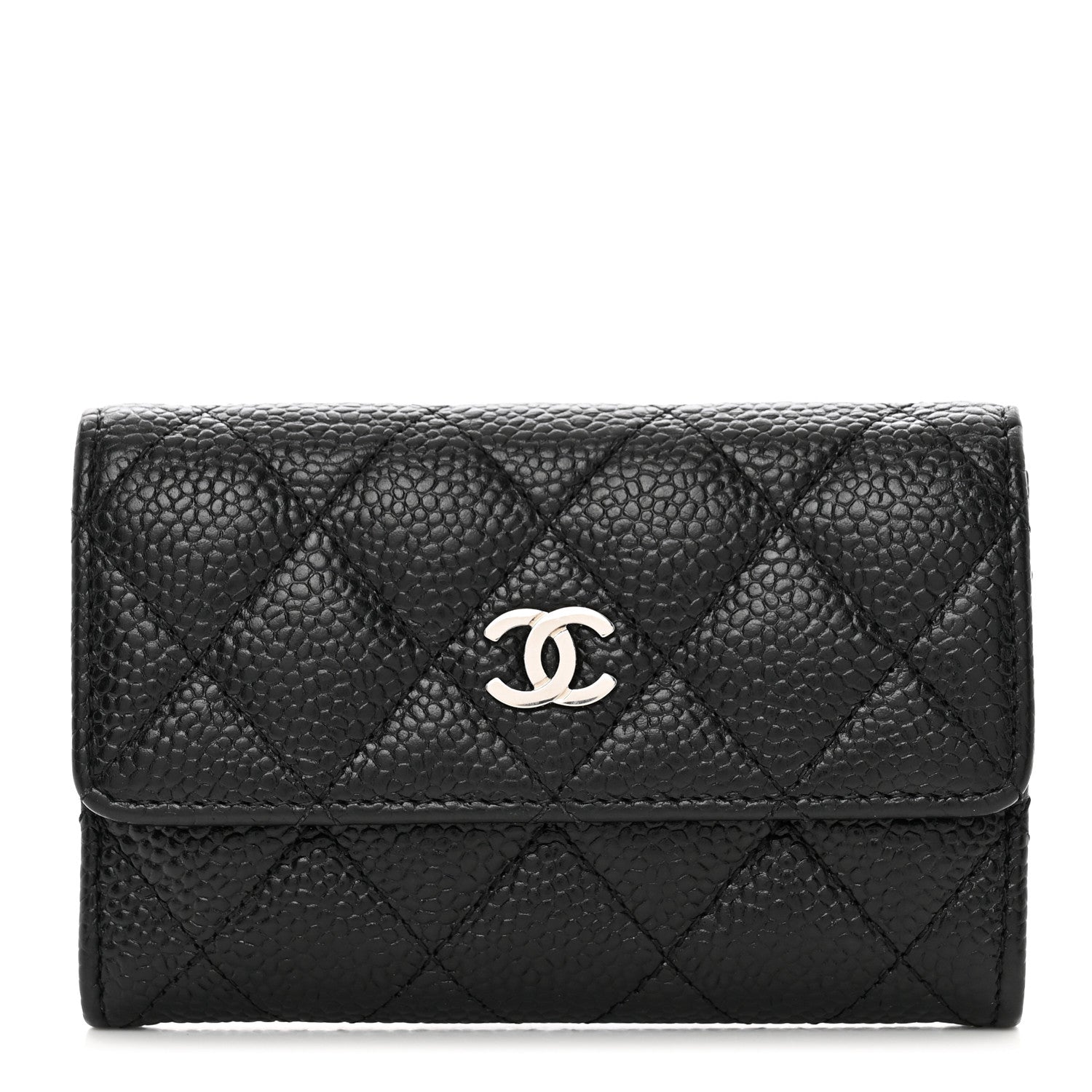 Chanel Caviar Quilted Flap Card Holder Wallet Black 1 of 8