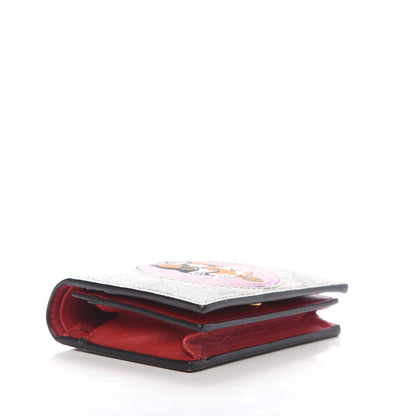 Gucci GG Supreme Monogram Bosco Patch Card Case Wallet Beige Malva Hibiscus Red 4 of 9