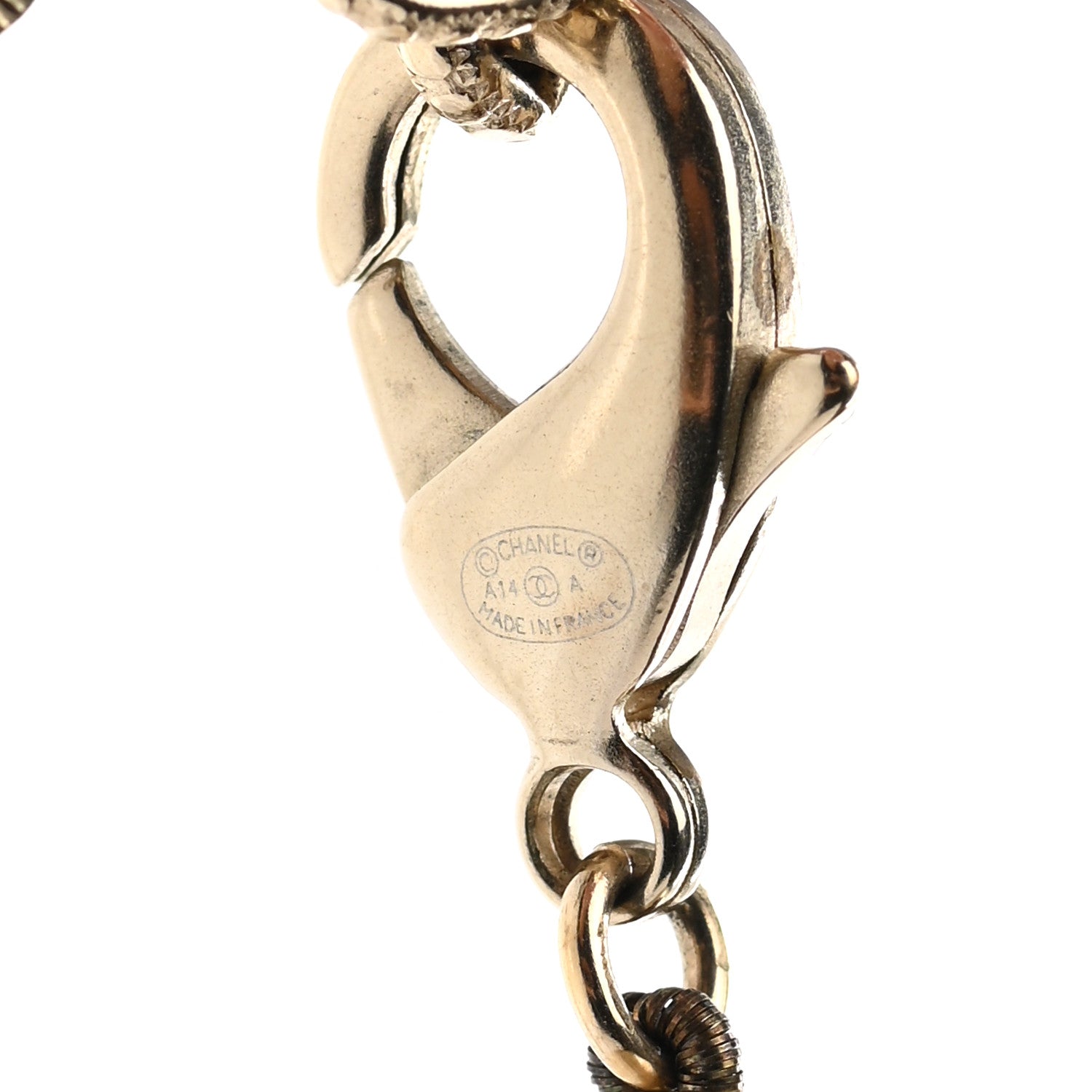 Chanel Pearl Gripoix CC Long Strand Necklace Gold Red 6 of 6
