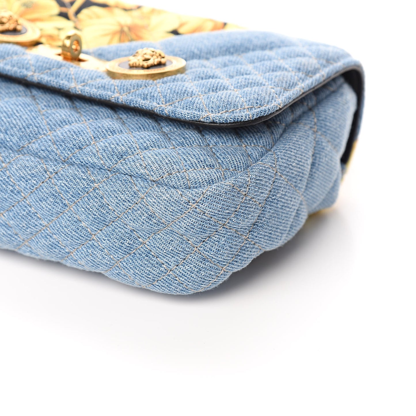 Denim Barocco Printed Icon Small Crossbody Bag Blue