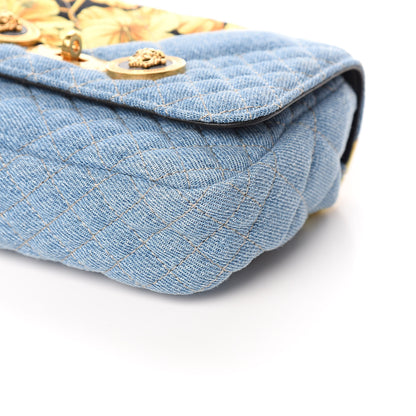 Versace Denim Barocco Printed Icon Small Crossbody Bag Blue 8 of 9