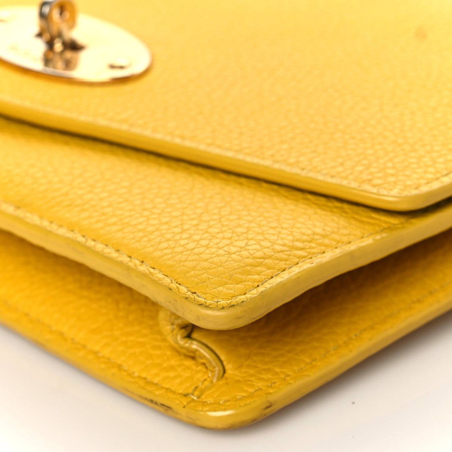 Natural Grain Calfskin Small Darley Satchel Yellow