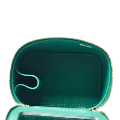 Chanel Lambskin Quilted Top Handle Mini Vanity Case With Chain Green 4 of 9