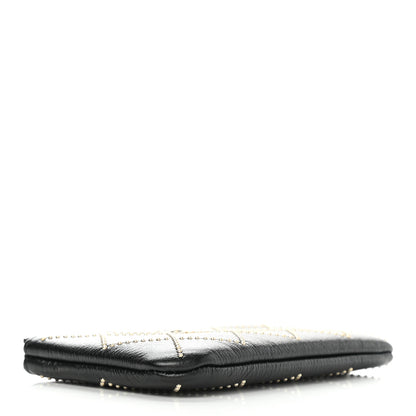 Chanel Shiny Lambskin Studded Rock The Diamond CC Small Cosmetic Case Black 4 of 8