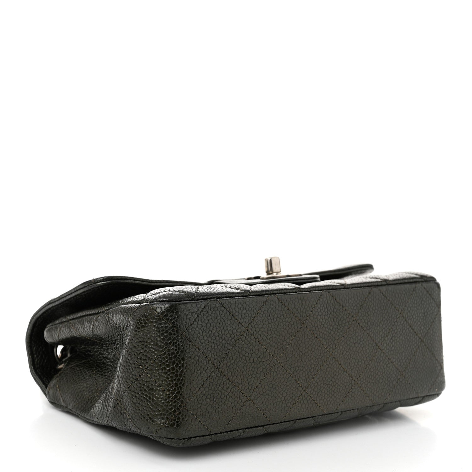 Chanel Metallic Caviar Quilted Mini Rectangular Flap Dark Grey 4 of 10
