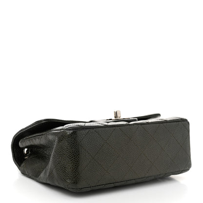 Chanel Metallic Caviar Quilted Mini Rectangular Flap Dark Grey 4 of 10