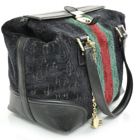 Velvet Horsebit Embossed Treasure Boston Black