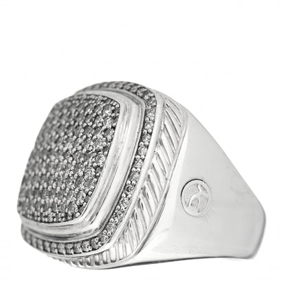 David Yurman Sterling Silver Diamond 20mm Albion Pave Statement Ring 64 10.75 3 of 5