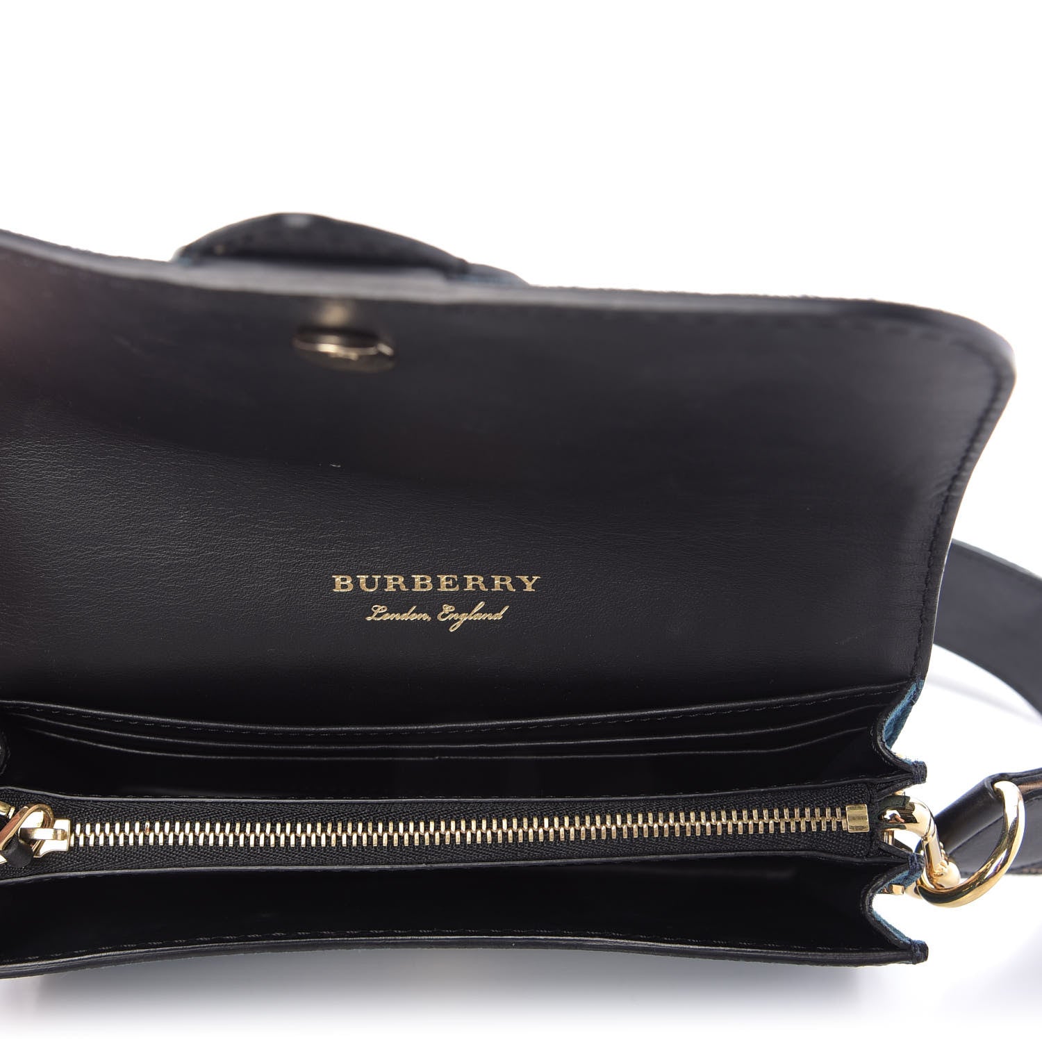 Burberry Grainy Calfskin Suede Bridle Small Madison Buckle Bag Blue 5 of 8