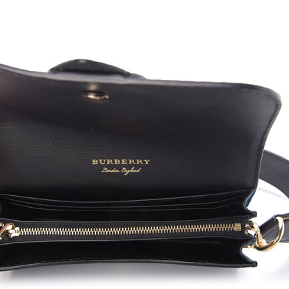 Burberry Grainy Calfskin Suede Bridle Small Madison Buckle Bag Blue 5 of 8