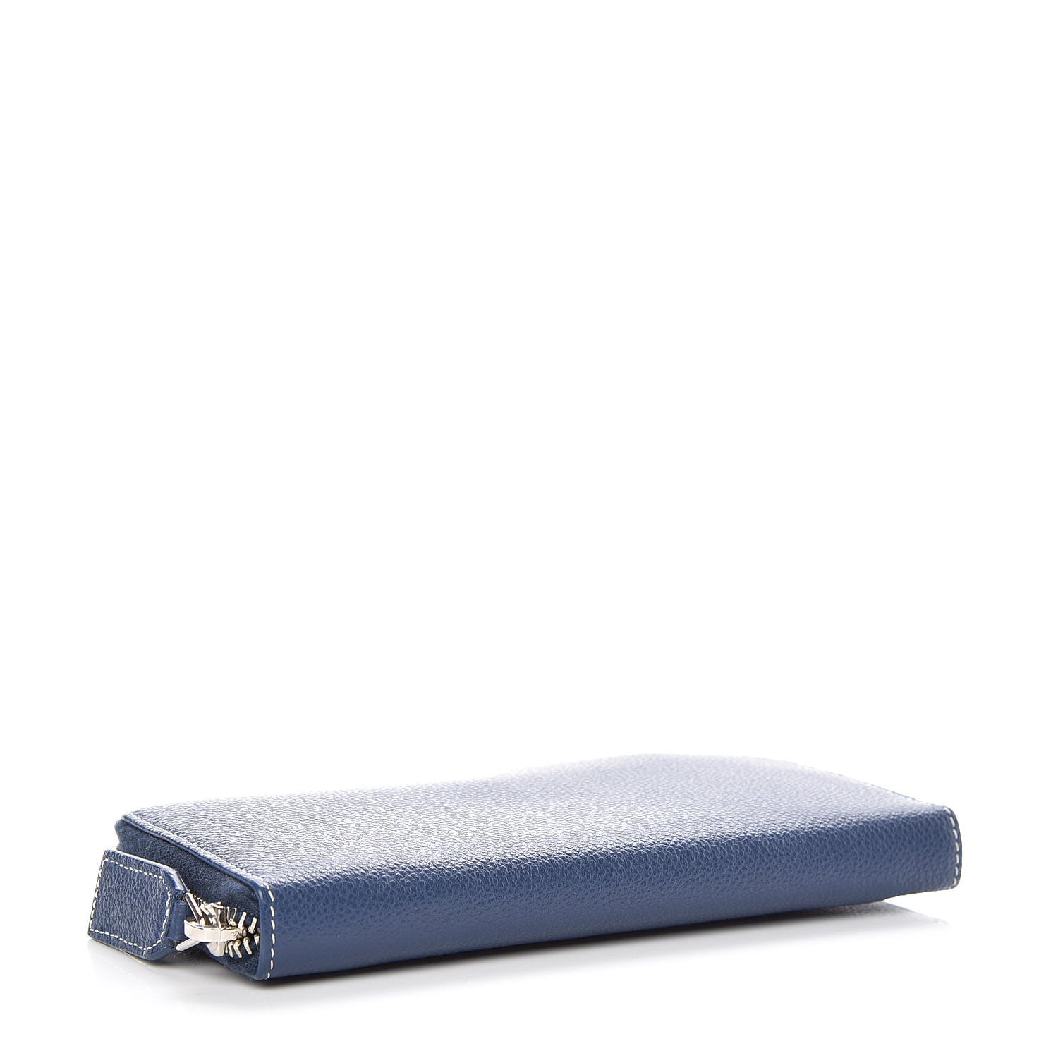 Saint Laurent Grained Calfskin Rive Gauche Zip Around Wallet Denim Blue 4 of 7