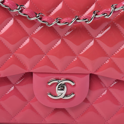 Chanel Patent Calfskin Quilted Jumbo Double Flap Fuchsia 8 of 14