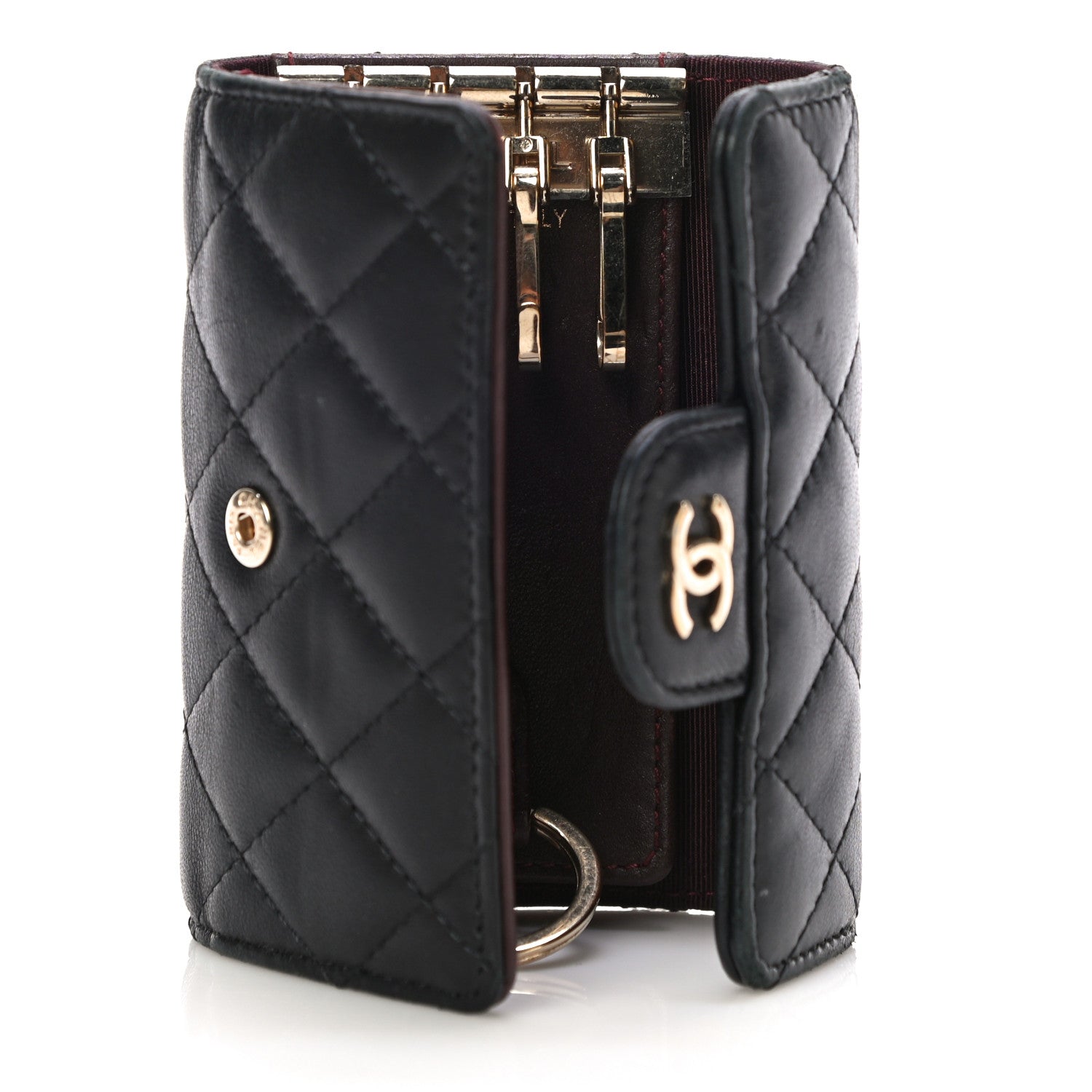 Chanel Lambskin Quilted 4 Key Holder Black 5 of 12