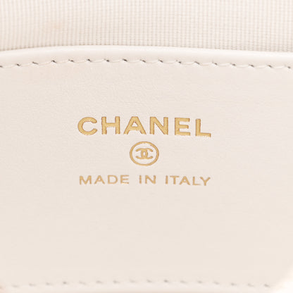 Chanel Shiny Caviar Quilted Bow Pouch Hobo White 6 of 13