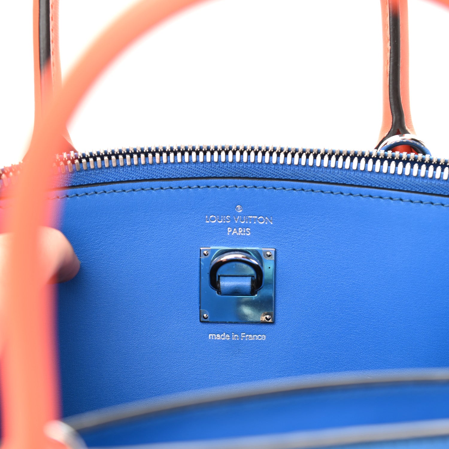 Louis Vuitton Calfskin City Steamer MM Black Blue Orange 6 of 9
