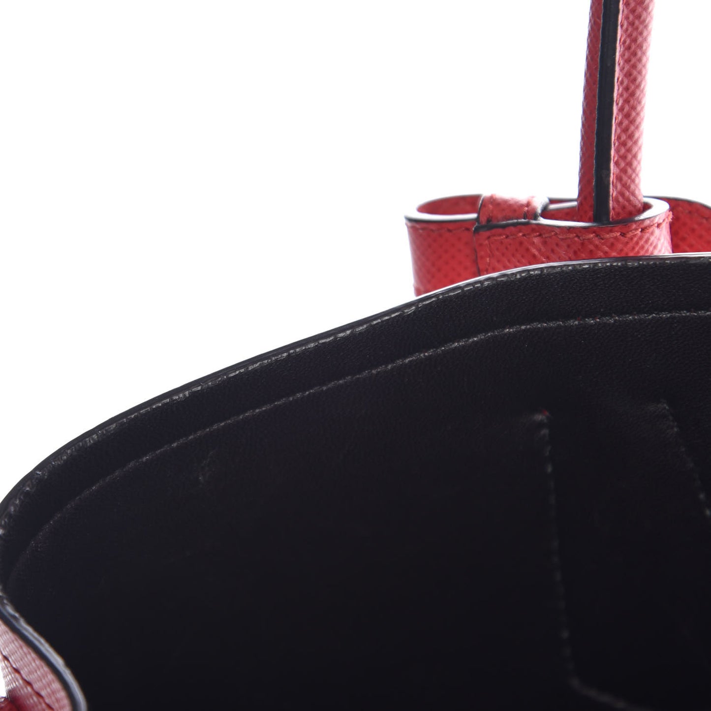 Saffiano Cuir Medium Double Bag Fuoco Black