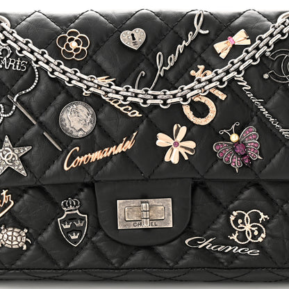 Chanel Aged Calfskin Lucky Charms 2.55 Reissue 225 Flap Black 7 of 12