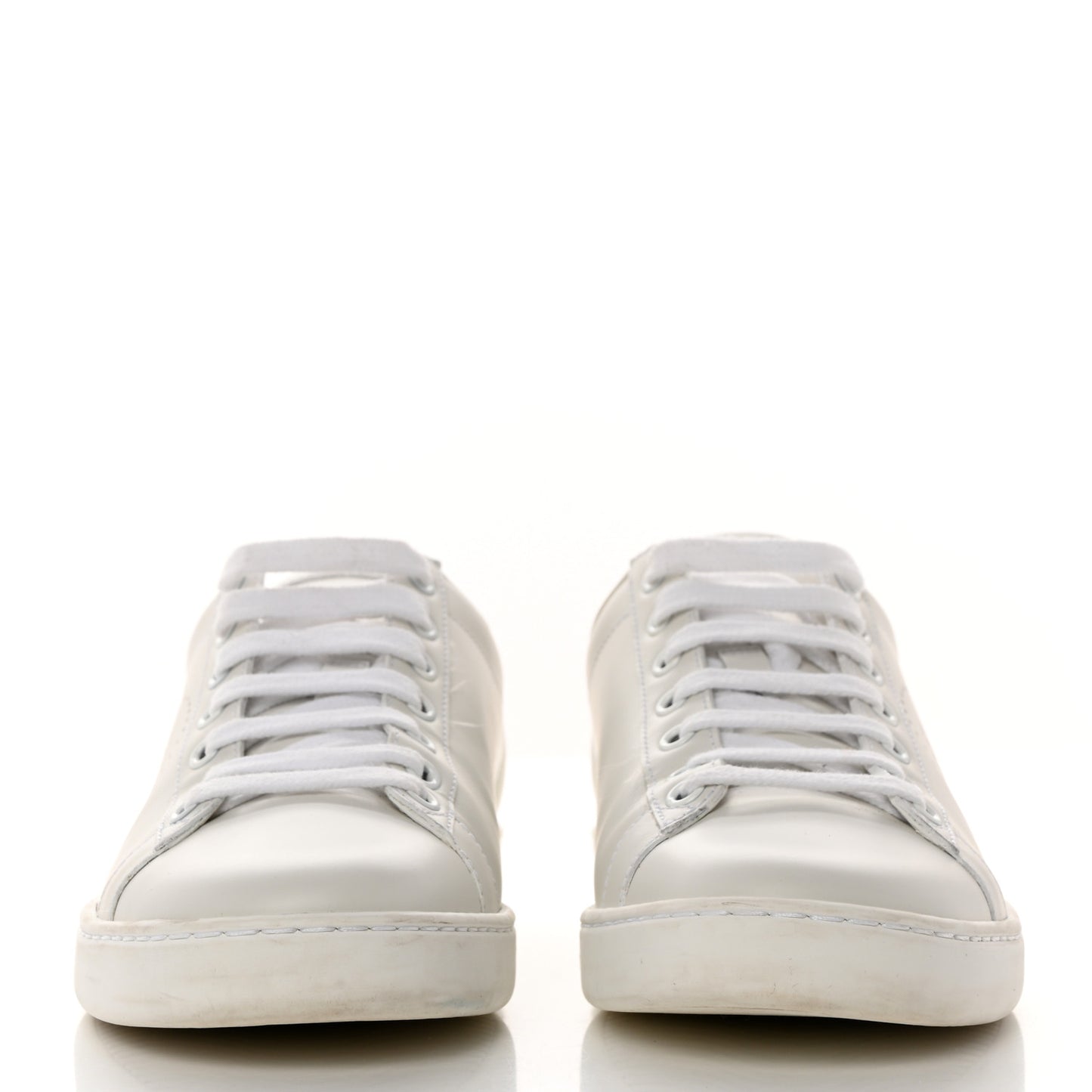 Calfskin Interlocking G Perforated Womens Ace Sneakers 37.5 White Grey Sky