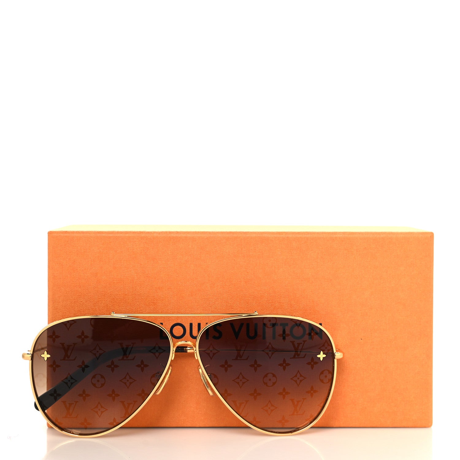 Louis Vuitton Metal The LV Pilot Sunglasses Z1620U Gradient Brown Monogram 8 of 8