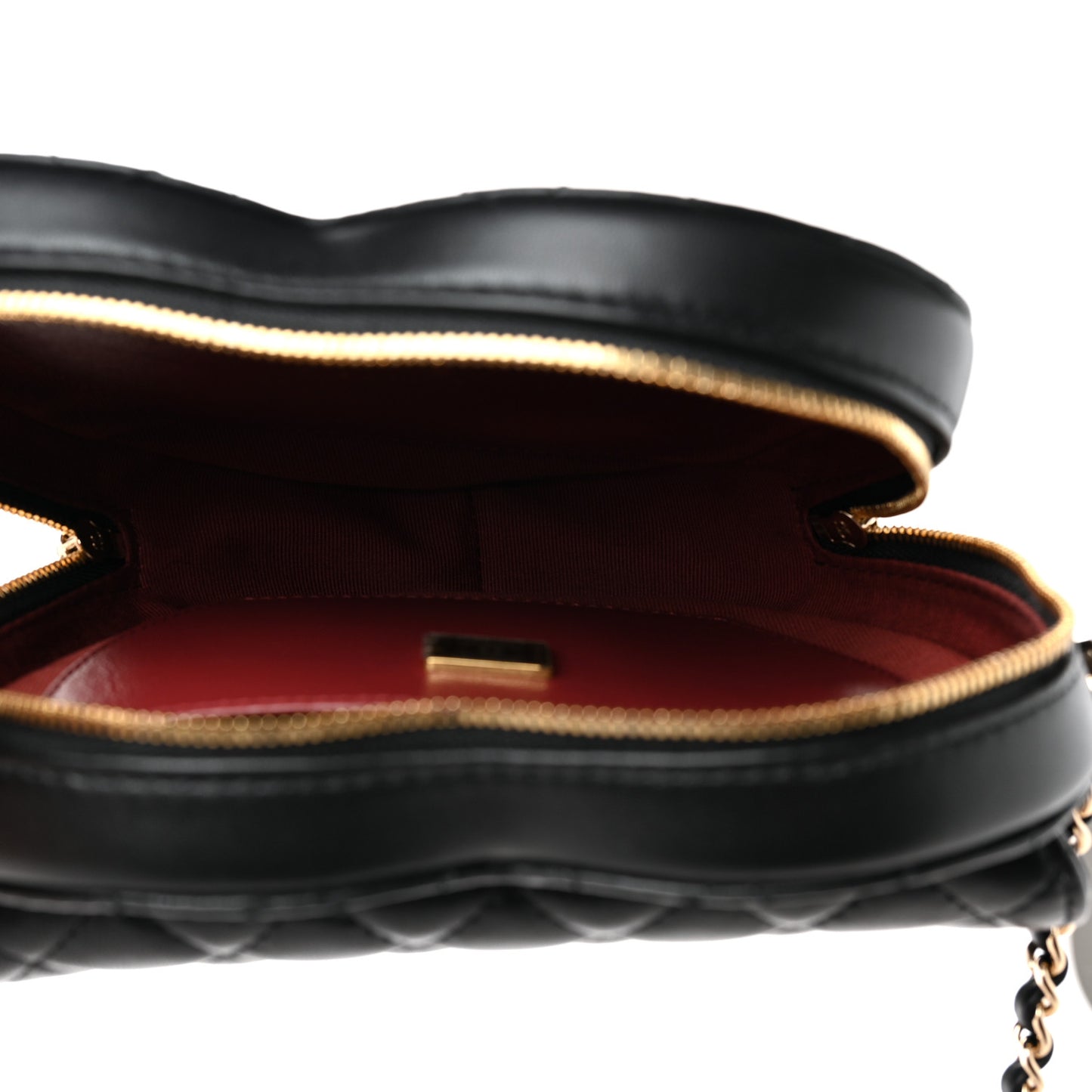 Lambskin Quilted CC In Love Heart Bag Black