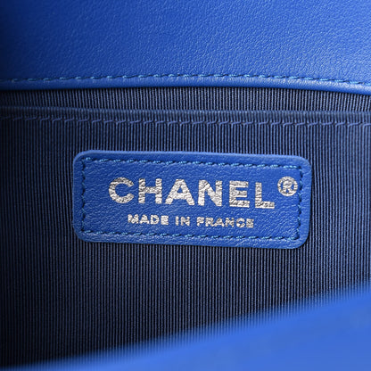 Chanel Calfskin Chevron Quilted Medium Boy Flap Blue 6 of 15