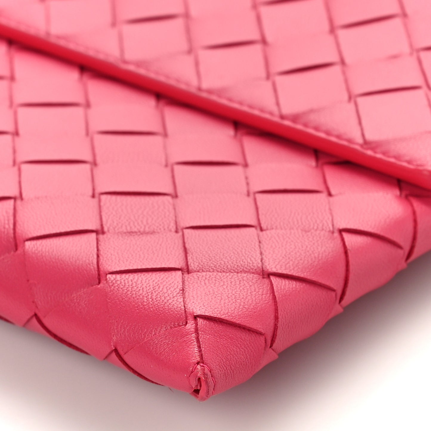 Nappa Intrecciato Flap Pouch Cranberry